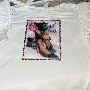 Blinged out woman shirts